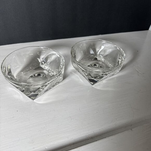 2 Vintage Colony Glass Clear Ice Cream Iridescent Snack Candy Nut Bowls 4.5” - Picture 5 of 7